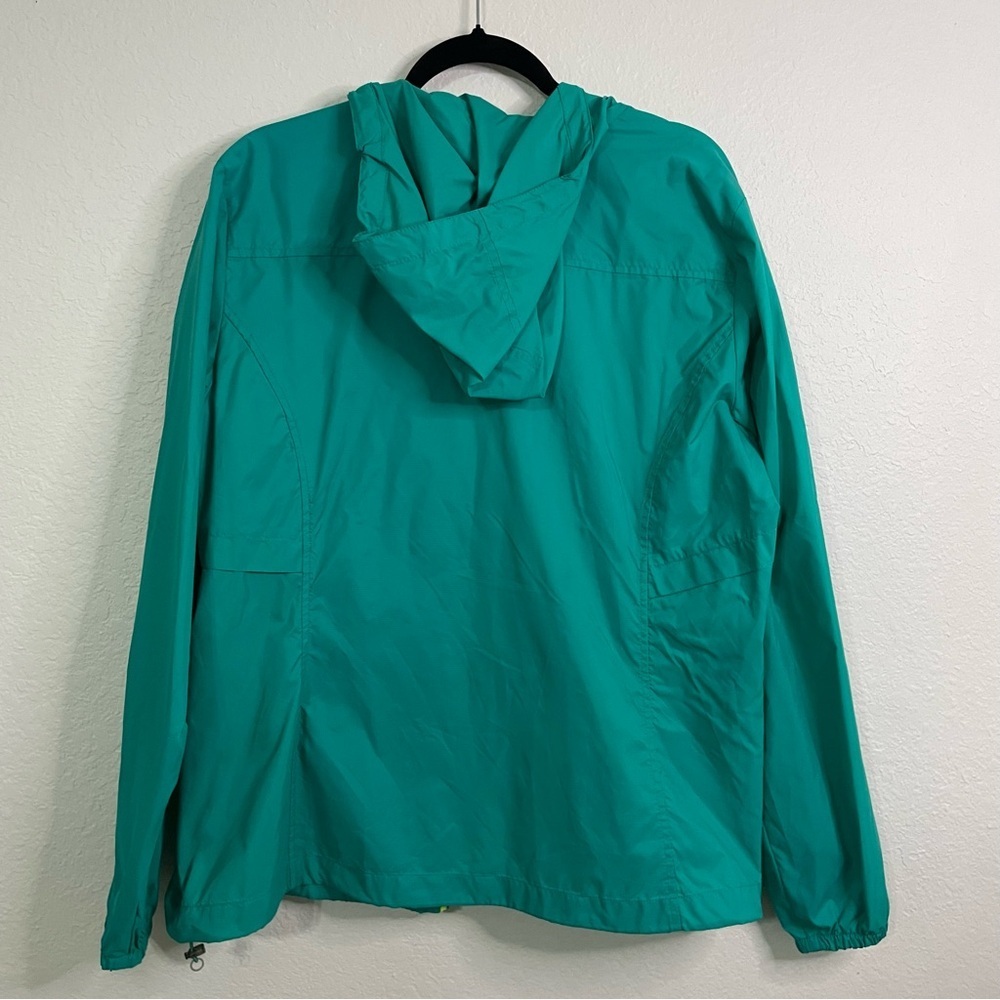 Eddie Bauer mens Teal Windbreaker Jacket with Yellow Accents XL lightweight - Picture 7 of 7